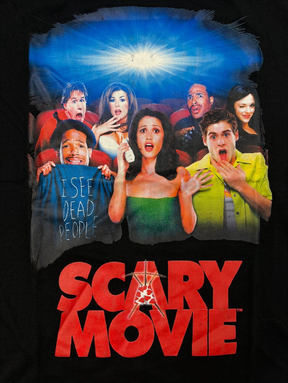 Scary Movie Large Black Cotton Polyester T-shirt Graphic Tee